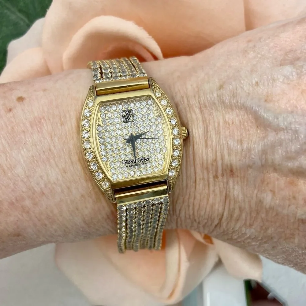 Victoria Weick Beverly Hills Pave Crystal Dial and Bezel Ladies Dress Watch